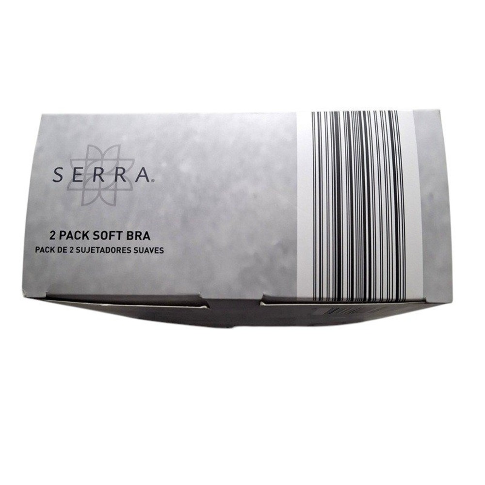 Serra Women Soft Bra Wireless Large Black 2 Pack Cotton Blend Comfort Basics - Picture 6 of 9
